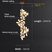 Melano Modern Luxury Linear Glass ball Chandelier Light