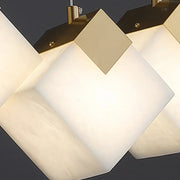 Modern Cube Alabaster Pendant Light