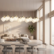 Modern Cube Alabaster Pendant Light