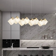 Modern Cube Alabaster Pendant Light
