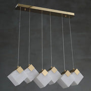 Modern Cube Alabaster Pendant Light