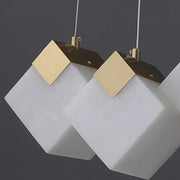 Modern Cube Alabaster Pendant Light