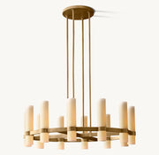 Ravelle Round Milk Glass Chandelier 36