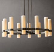 Ravelle Round Milk Glass Chandelier 36