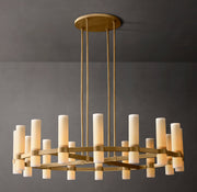 Ravelle Round Milk Glass Chandelier 48
