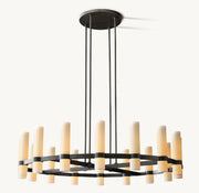 Ravelle Round Milk Glass Chandelier 48