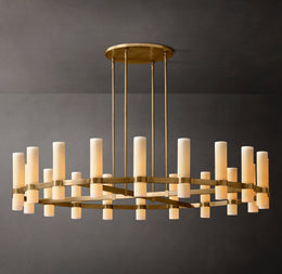 Ravelle Round Milk Glass Chandelier 60