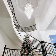 Odeon Spiral Tiered/ Layered Crystal Fringe Living Room Chandelier Light