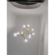 Metal Releaf Horizontal Globe Branching Bubble Chandelier