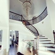 Odeon Spiral Tiered/ Layered Crystal Fringe Living Room Chandelier Light