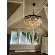 1920s Odeon Crystal Round Chandelier for Living Room, Interior lighting