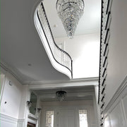 Odeon Spiral Tiered/ Layered Crystal Fringe Living Room Chandelier Light