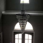 Odeon Spiral Tiered/ Layered Crystal Fringe Living Room Chandelier Light