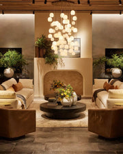 Arica Alabaster Rectangular Modern Dining Room Light Fixtures, Living Room Chandeliers