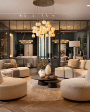 Arica Alabaster Rectangular Modern Dining Room Light Fixtures, Living Room Chandeliers