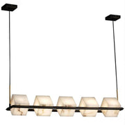 Lifang Alabaster Linear Modern Dining Room Light Fixtures, Living Room Chandeliers