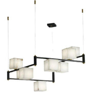 Lifang Alabaster Linear Modern Dining Room Light Fixtures, Living Room Chandeliers