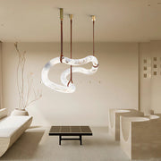 Fluid Curves Alabaster Chandelier
