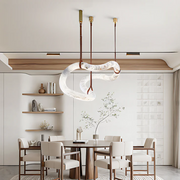 Fluid Curves Alabaster Chandelier