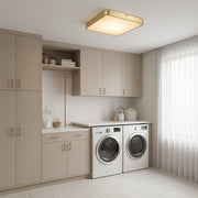 Square Alabaster Flush Mount Ceiling Light Fixture