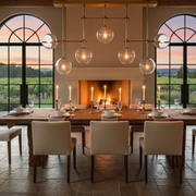 Fulcrum Glass Globe Mobile Linear Chandelier 60