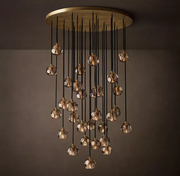 Luxury Boule De Cristal Smoke Glass Ball Round Cluster Chandelier Light 30