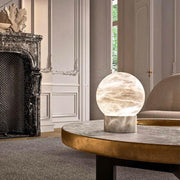Wenny Round Alabaster Table Lamp