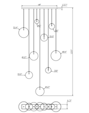 Modern Lighting Glass Globe Moving Cluster Chandelier Light 48