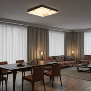 Alabaster Black Square Ceiling Lamp