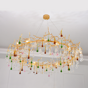 Louise Colorful Crystal Raindrop Branch Chandelier
