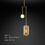 U-shaped Brass Bedroom Pendant Light Modern Lighting