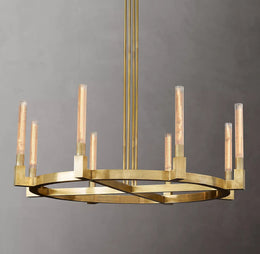 Cannele Linear Candlestick Round Chandelier Light 48