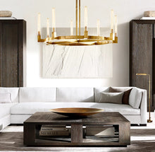Load image into Gallery viewer, Cannele Linear Candlestick Round Chandelier Light 36&quot;
