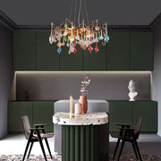 Modern Colorful Crystal Flower Drop Branch Chandelier Light