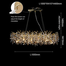 Load image into Gallery viewer, North Rectangular Branch Chandelier Crystal for Dinning
