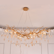 Myers Crystal Branch Chandelier Light Brass