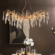 Myers Crystal Branch Chandelier Light Brass