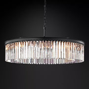 1920s Odeon Crystal Round Chandelier Black 32