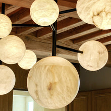 Load image into Gallery viewer, Logan Modern Alabaster Pendant Light for Kitchen Island