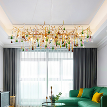 Load image into Gallery viewer, Louise Colorful Crystal Linear Branch Chandelier For Living Room
