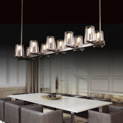 Pauillac Island Linear Chandelier Clear Glass for Kitchen