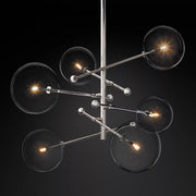 Sierra Glass Globe Modern Six-Arm Chandelier 55