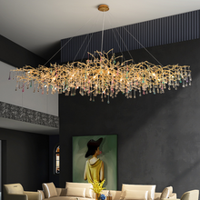 Load image into Gallery viewer, Louise Colorful Crystal Raindrop Aluminum Branch Chandelier