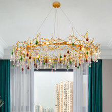 Load image into Gallery viewer, Louise Colorful Crystal Raindrop Branch Chandelier
