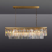 1920s Odeon 2 Tiers Crystal Linear Chandelier