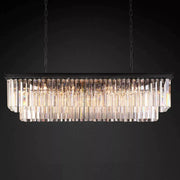 1920s Odeon 2 Tiers Crystal Linear Chandelier
