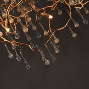 Modern Branch Chandelier Light With Crystal Dew Drop (Gold Inside)