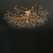 Modern Branch Ceiling Light with Clear Crystal Dew Drop