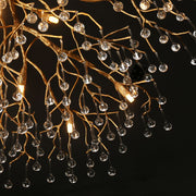 Modern Branch Clear Crystal Dew Drop Ceiling Light