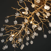 Load image into Gallery viewer, Modern Branch Ellipse Ceiling Light with Clear Crystal Flower Drop
